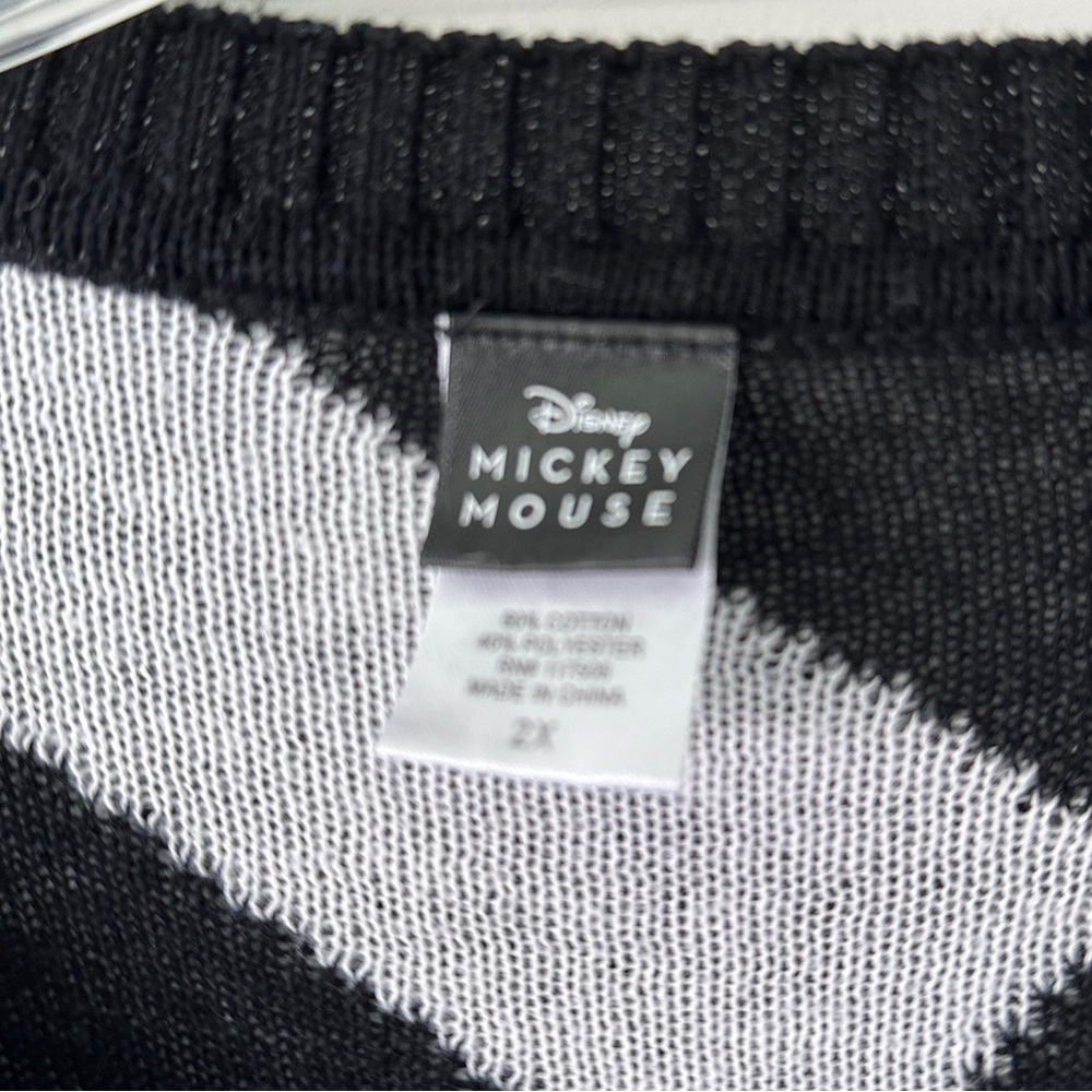 Disney Black and White Mickey Mouse Crewneck Sweater - Picture 3 of 4
